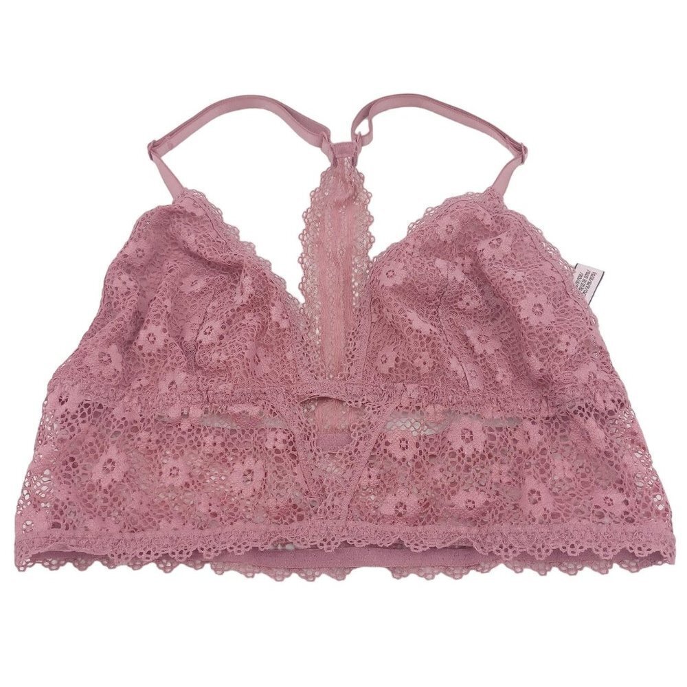 Victoria's Secret Pink Lace Cutout Bralette Women's S Boho Festival Hippie Beach